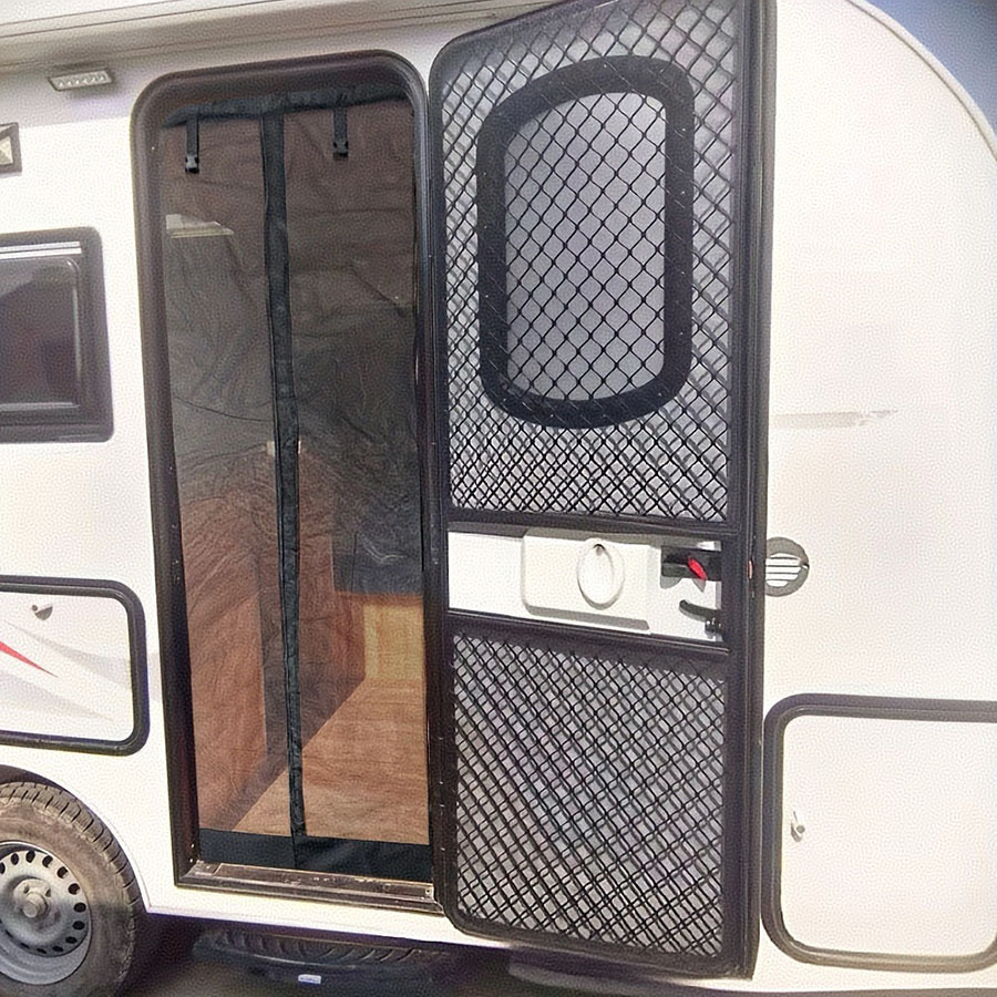 Узкая занавеска для двери RV, противомоскитная, стиль кемпинга, с боковой дышащей рулонной занавеской