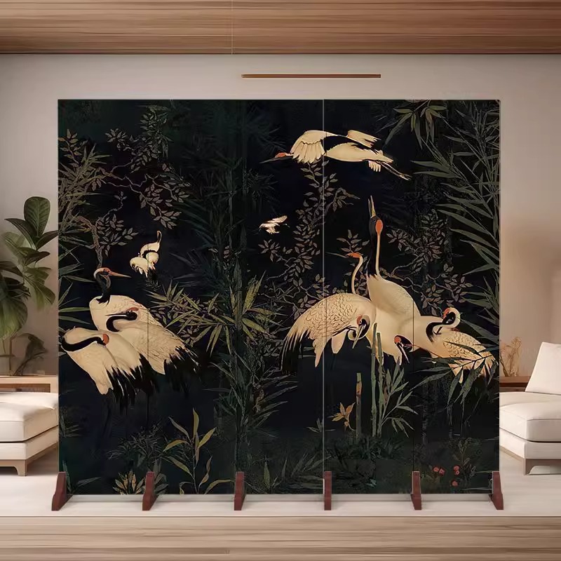 Guofeng New Chinese Style Screen Partition Living Room Office Entrance Restaurant Hotel Tea Room Sheltering Simple Folding Mobile