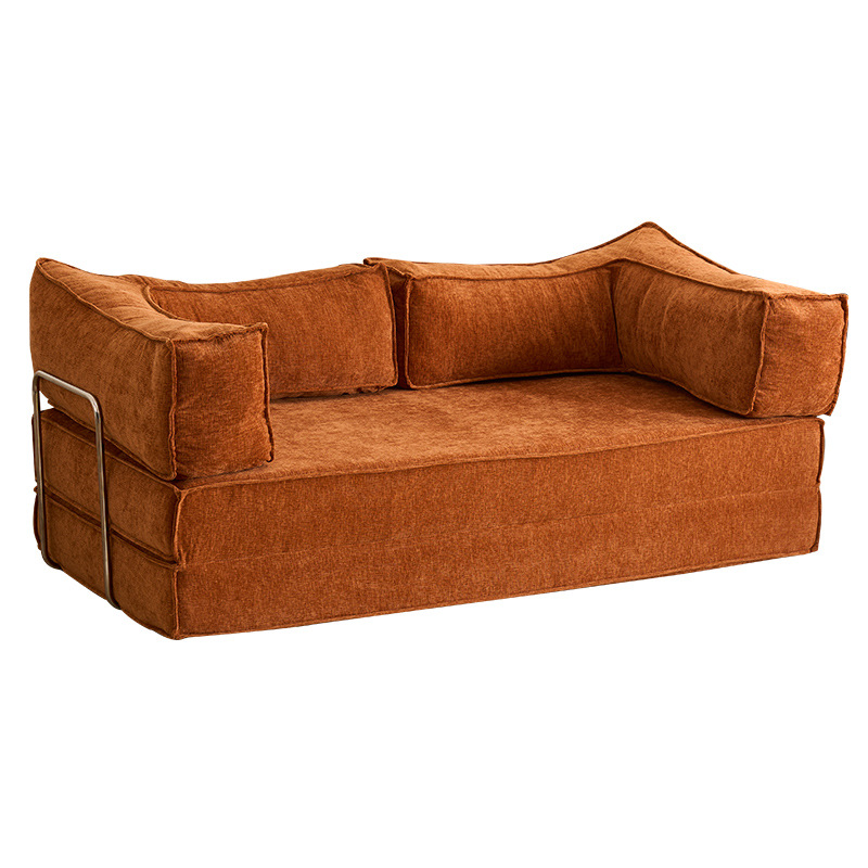 Antique Fabric Sofa Vintage Folding Sofa Bed Small Apartment Living Room Household Removable Washable Lazy Modular Sofa