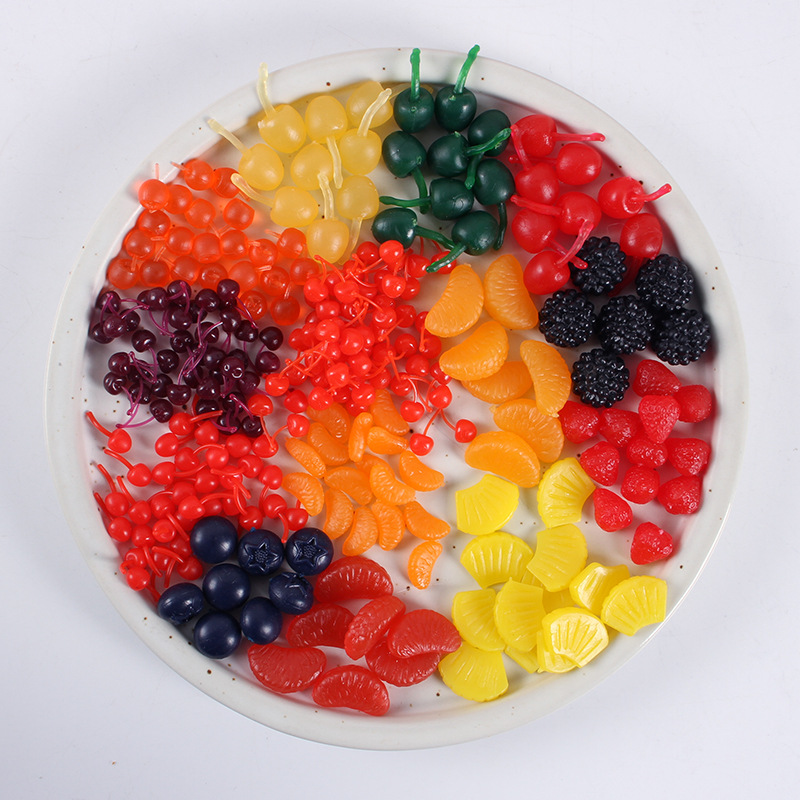 Simulation Mini Strawberry Blueberry Cherry Grape Accessories Miniature Food Play DIY Hand-made Dessert Cake Decoration Material