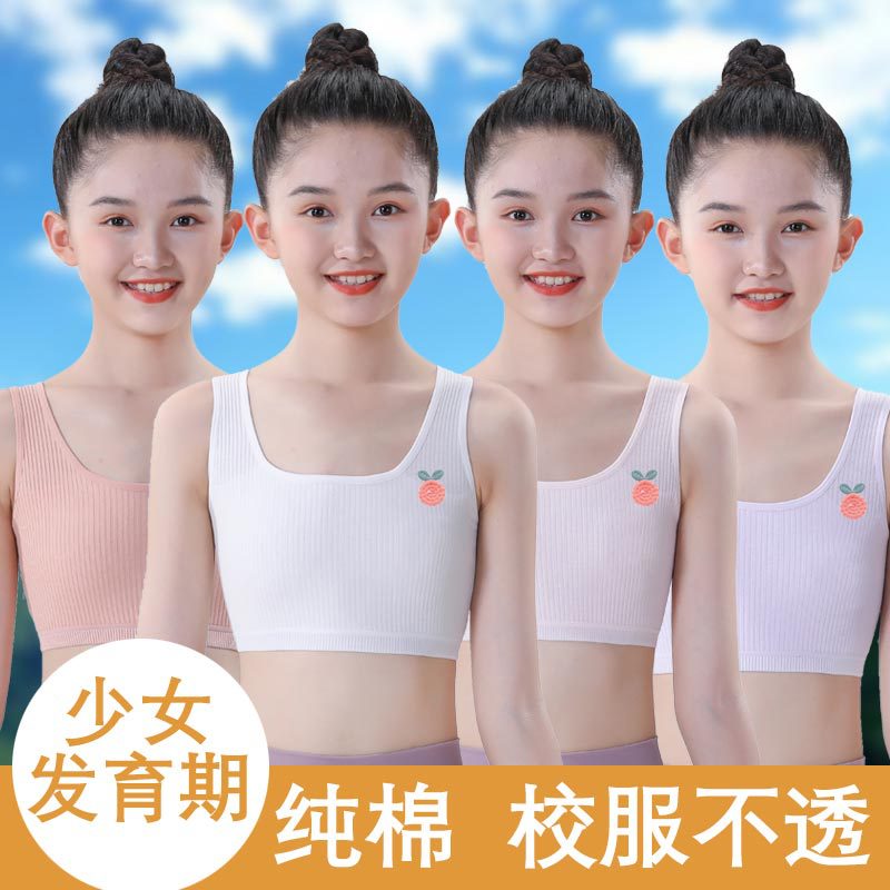 Girls' Underwear Developmental Primary School Students Junior High School Girls' Bra Children's Chest Wrapping Cotton Small Vest Girls' Tube Top