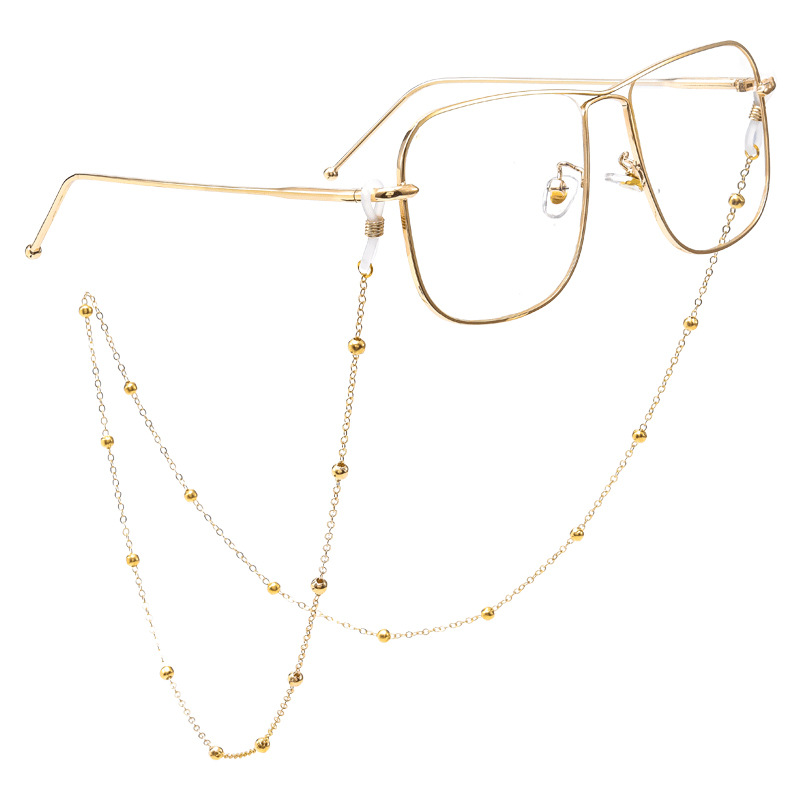 Clip Bead Chain Glasses Chain Women's Halter Popular Eye Chain Retro Simple Non-Slip Lanyard Presbyopic Sunglasses Chain
