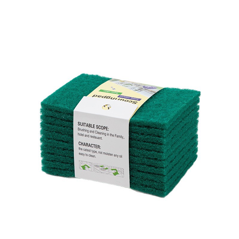 Green 0.8mm sand-free needle-punched scouring pad household rust removal cleaning dishwashing sponge block single piece 5 pieces 10 pieces
