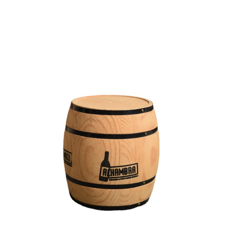 Pine Coffee Barrel Household Desktop Storage Barrel Vintage Creative Tea Coffee Bean Storage Pine Barrel