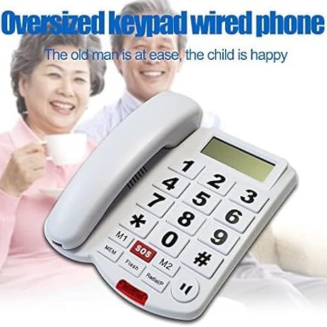 Cross-border Caller ID Phone Large Number Button Old Man Machine Volume Adjustable Cable Phone English