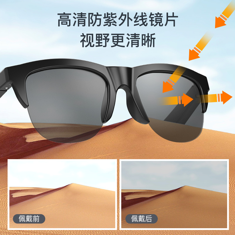 [Ready Stock Wholesale] F06 Bluetooth Glasses Cross-Border Bluetooth Sunglasses, Light and Light-Blocking, Pure Sound Quality