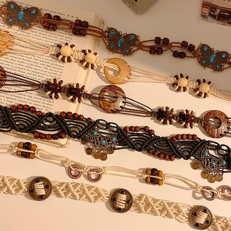Bohemian retro waist chain women's exquisite hand-woven spring and summer new belt fashion trend waist accessories