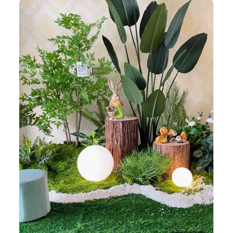 ~Stump Hollow Tree Stump Floor-Standing Fence Shopping Mall Wooden Pile Garden Wedding Film and Television Props Fake Wooden Stump