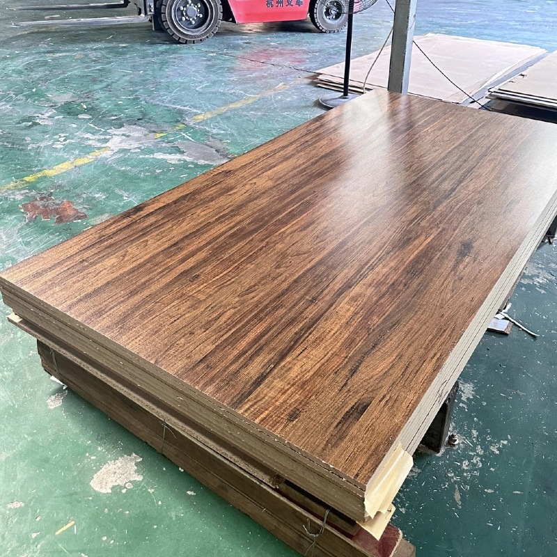 15mm Wood Grain Vertical Pattern Board Paint-Free Particle Board Hotel Furniture Partition Melamine Particle Board