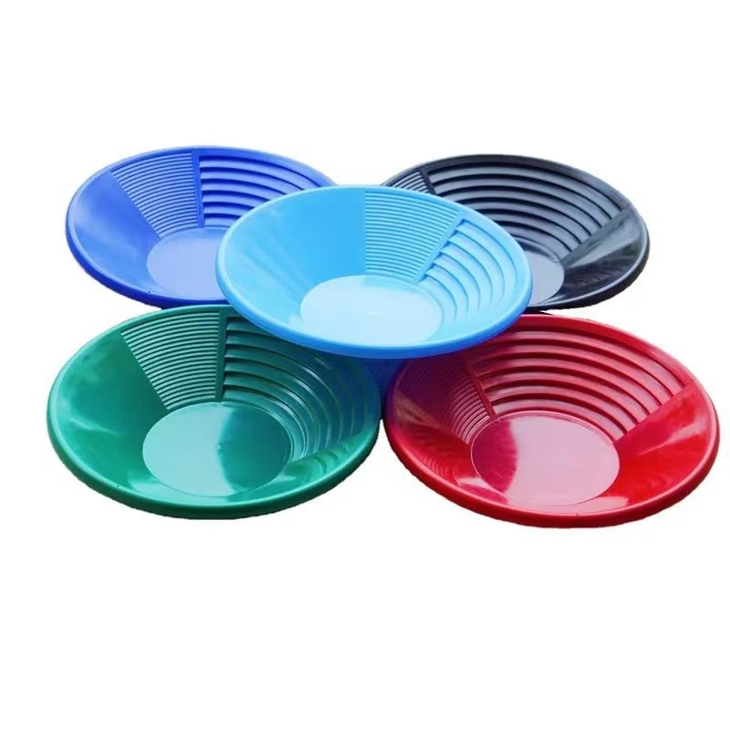 Wear-resistant and fall-resistant thickened plastic gold panning plate hand-cranked washing gold basin gold screening tools beneficiation washing gold basin batch