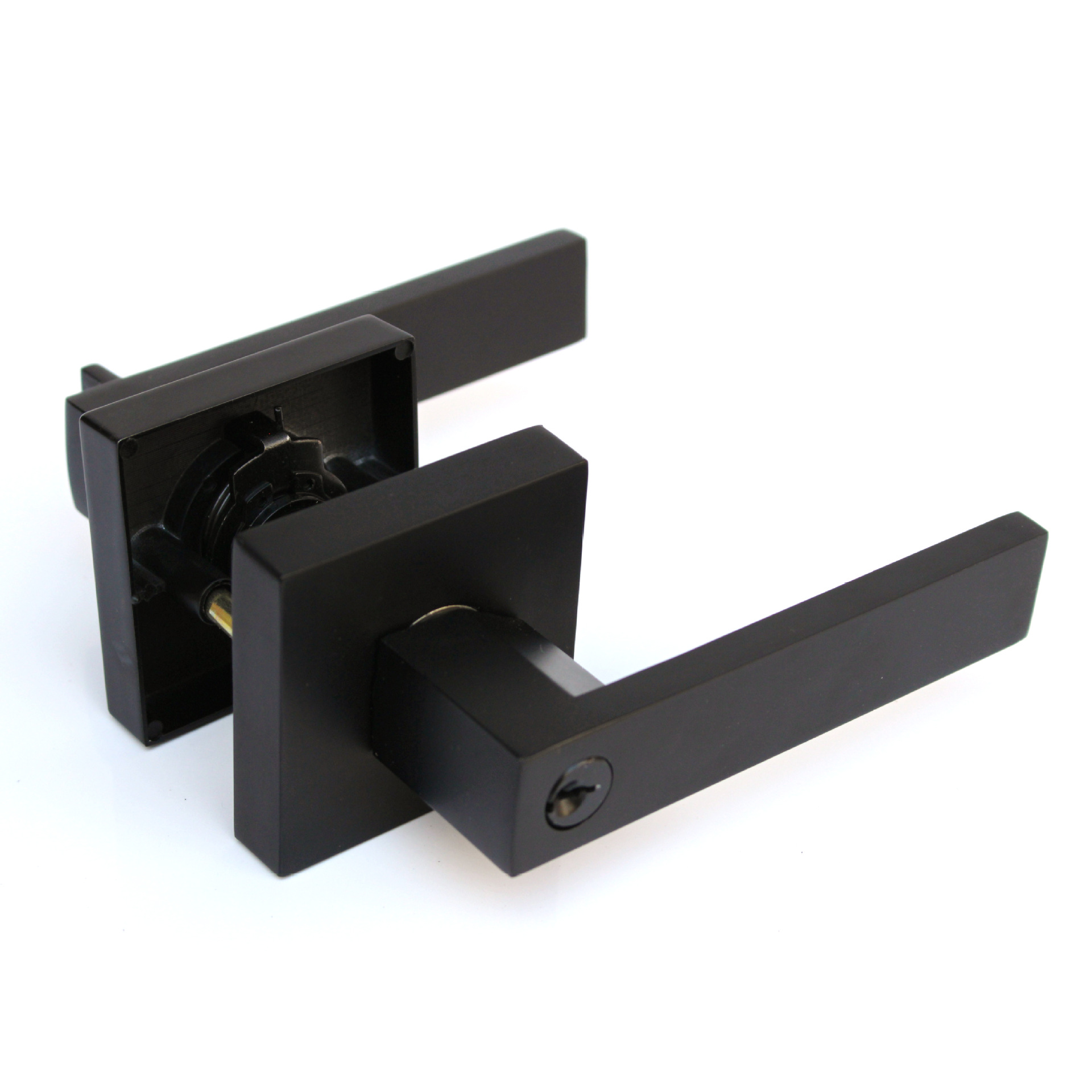 Cross-border exclusive American black zinc alloy aluminum alloy three-pole lock handle lock large handle lock bathroom bedroom door