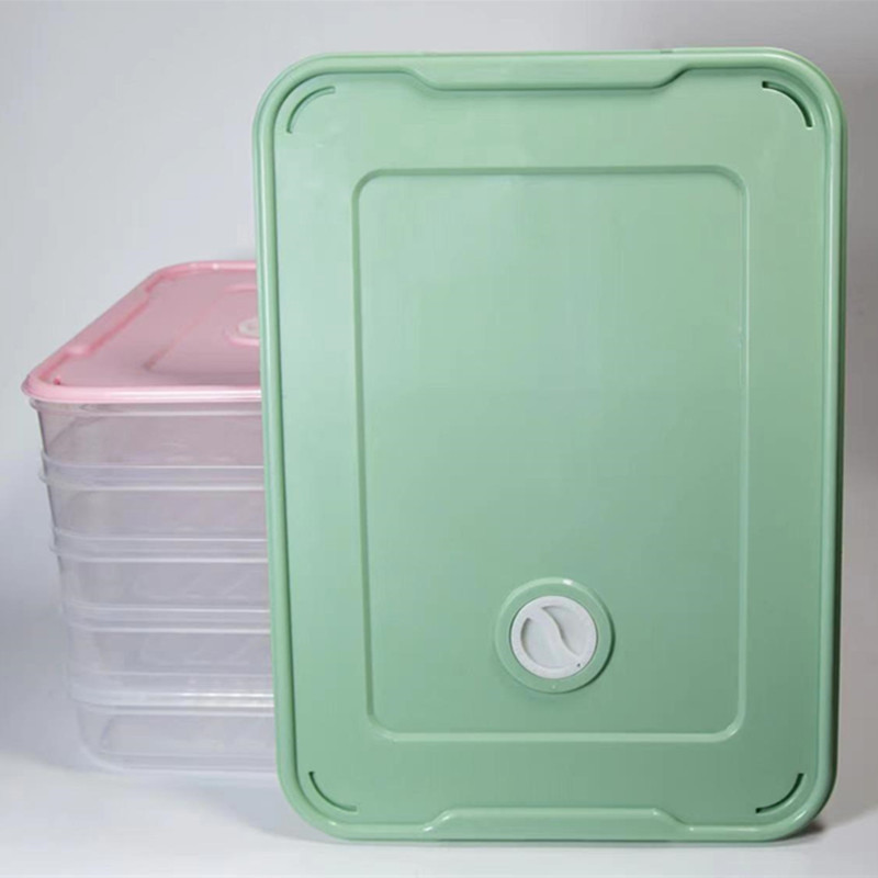 Household Multi-layer Fresh-keeping Storage Box Dumpling Box Frozen Quick-frozen Home Tray Refrigerator Freezing Wonton Box Refrigerator Storage Box