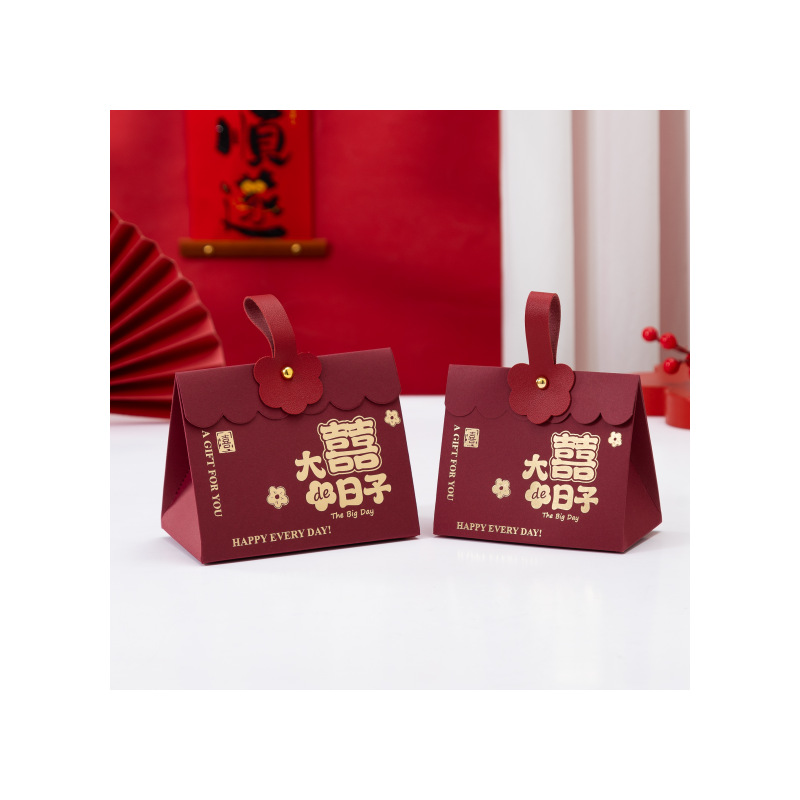 Red card candy box wedding candy box wedding candy box gift box gift candy packaging bag empty box wholesale