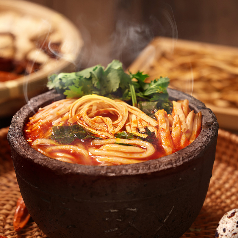 Wanhe Soil Bean Powder Casserole Spicy Hot Pot Bagged Coarse Rice Noodle Fans Night Food Convenient Instant Vermicelli Fat Sauce Potato Powder