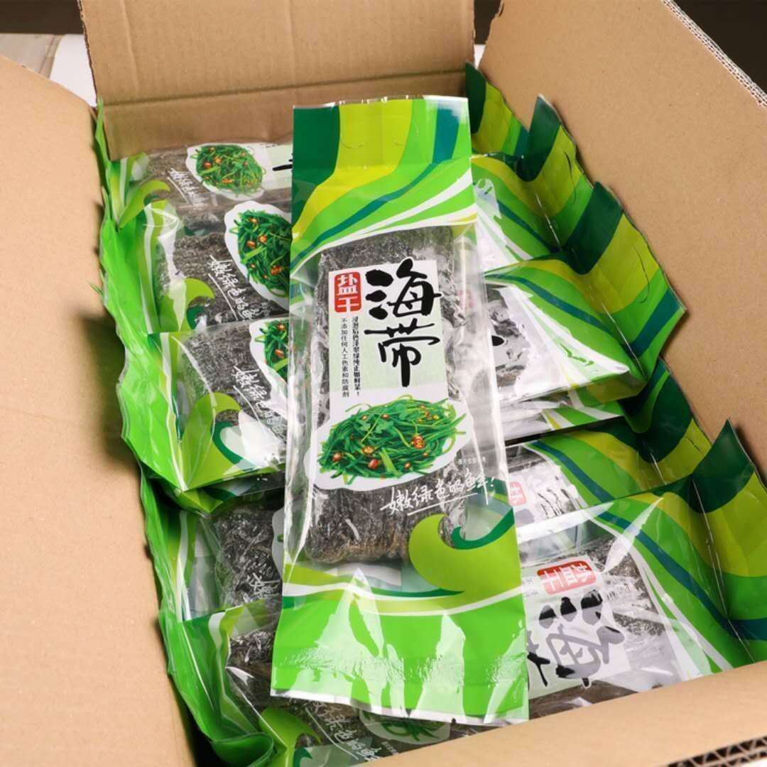 Соленые ламинарии в упаковке для продажи по стране, путешествия и продажи электрической группы