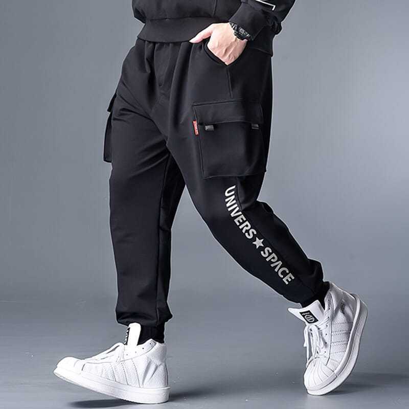 Spring and Autumn Coil Pants Men's Plus Fertilizer Plus Loose Sports Foot-binding Coil Pants Casual Pants Pants for Fatty Men
