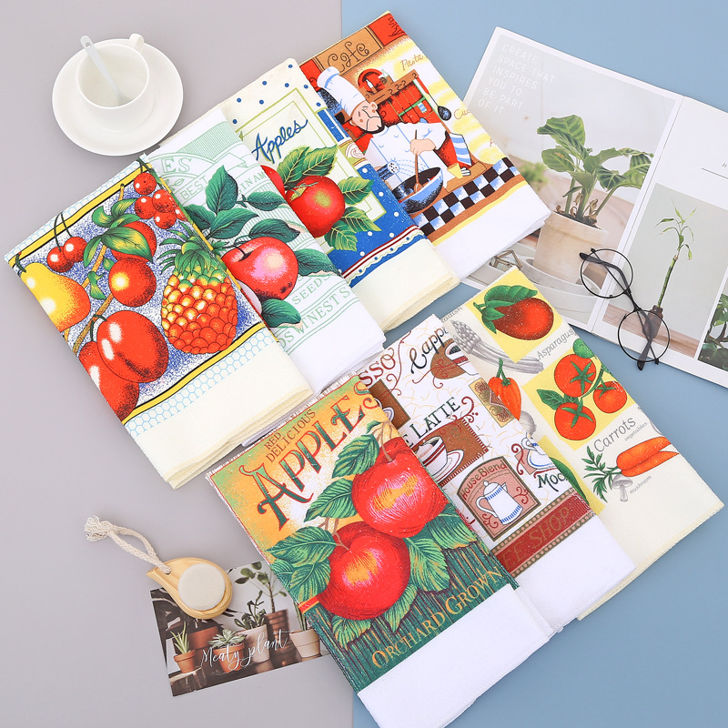 To map custom foreign trade microfiber sublimation printing tea towel absorbent quick-drying kitchen towel