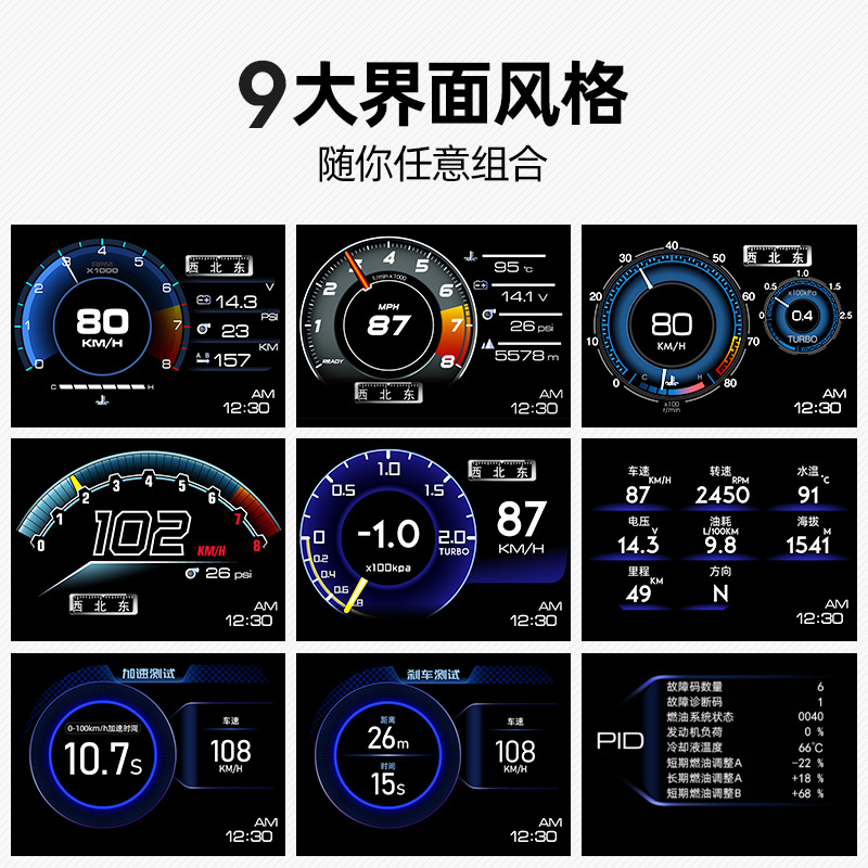 Self-Anping display manufacturer A500GPS dual-mode driving computer HUD head-up display OBD car instrument guage