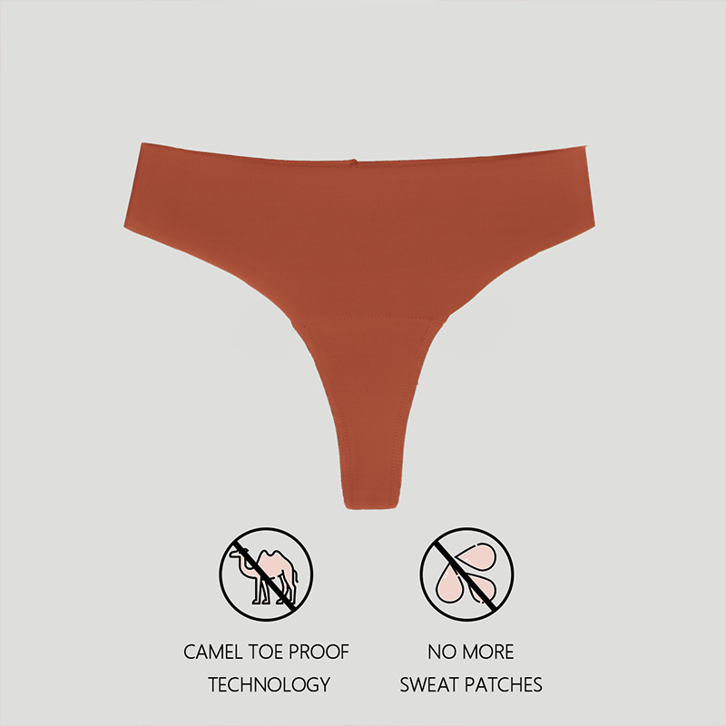 Cross-Border European and American Women's Seamless Sports Anti-Camel Toe Anti-Embarrassing Line Thong Sexy Underwear Women's Large Size T-Pants