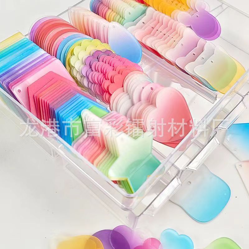 Direct Sales of Fucai Guka 100 Children's Sticker Accessories with Lids, Handmade DIY Toys, Keychains, Transparent