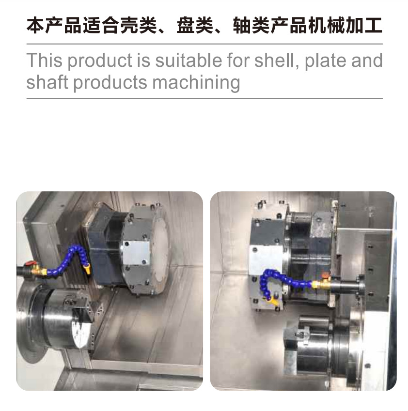 Manufacturer's New Cnc Machine Vtd5246 Model with Dual Spindles and Dual Tool Towers Suitable for Mechanical Cnc Lathe Processing
