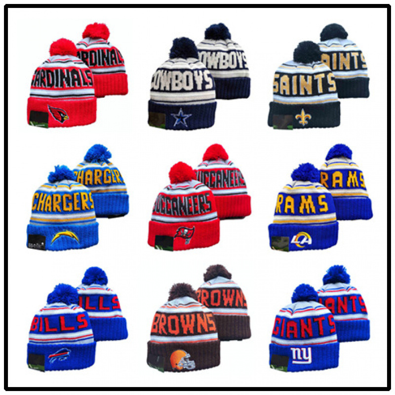 Cross-Border Supply Spot Wholesale 2022 New Football Baseball Ice Hockey Basketball Four Major League Team Knitted Hats