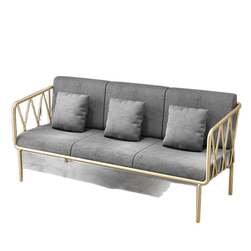 Light Luxury Golden Iron Sofa Clothing Store Internet Celebrity Modern Simple Single Sofa Chair Living Room Sofa Coffee Table Combination