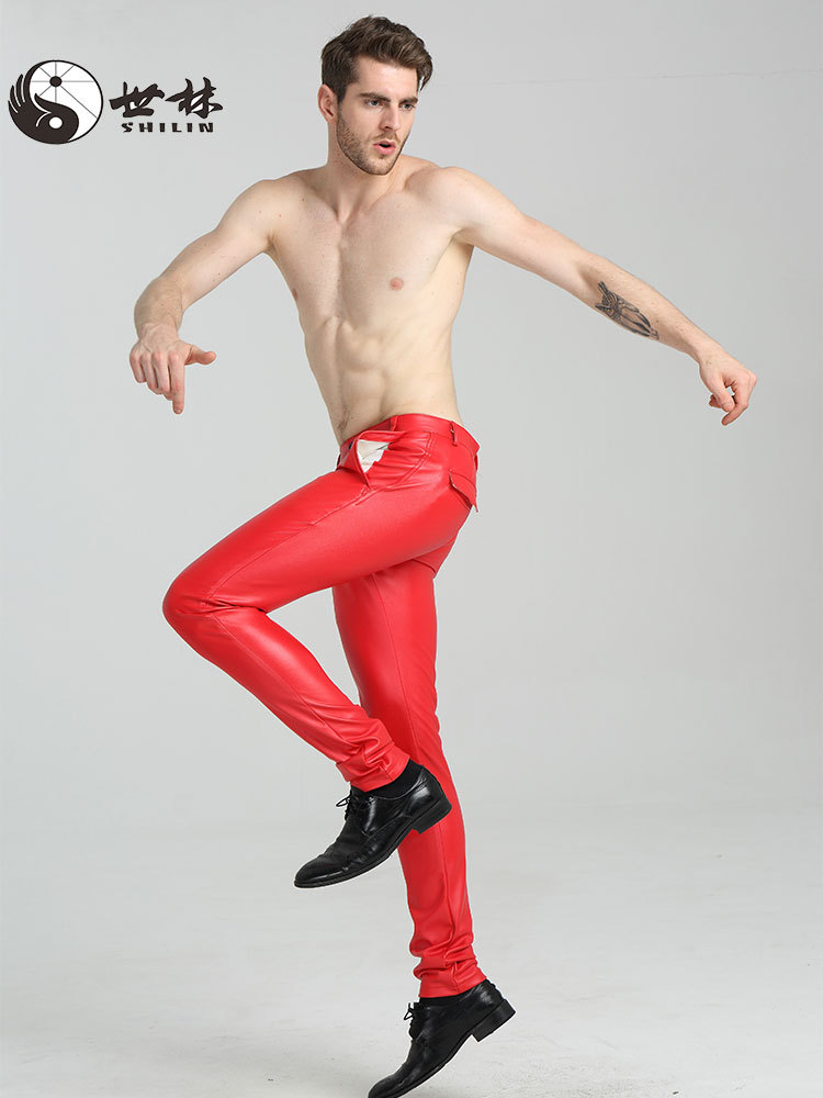 Кросс-бордерные кожаные брюки для мужчин, корейская версия, оптовая продажа, большие размеры, модные для мотоциклов