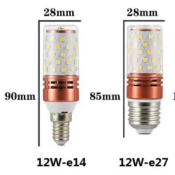 LED corn bulb Vietnam cross-border foreign trade 12WE27 resistance-capacitance three-color variable light pendant light bald head strong light source factory