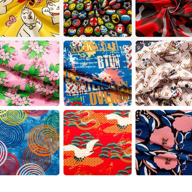 Thermal Transfer Manufacturer Digital Printing Satin Canvas Oxford Cloth Polyester Printing Tie-Dye Fabric Floral Pattern T-Shirt