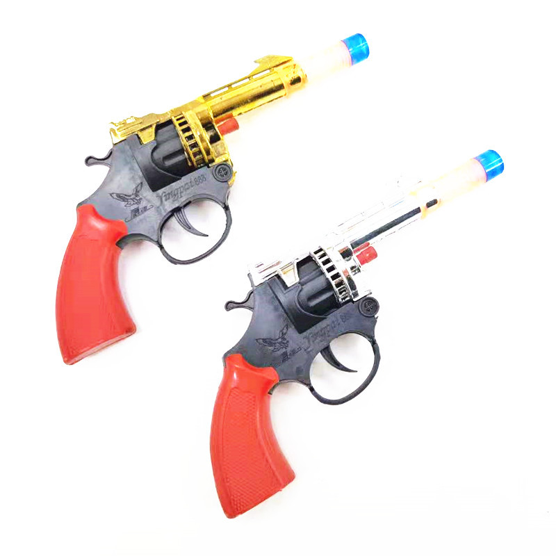Electroplated Gold and Silver Cannon Gun Sound Paper Cannon Gun Revolver Model 80 Nostalgic Childhood Toy Artillery Gun