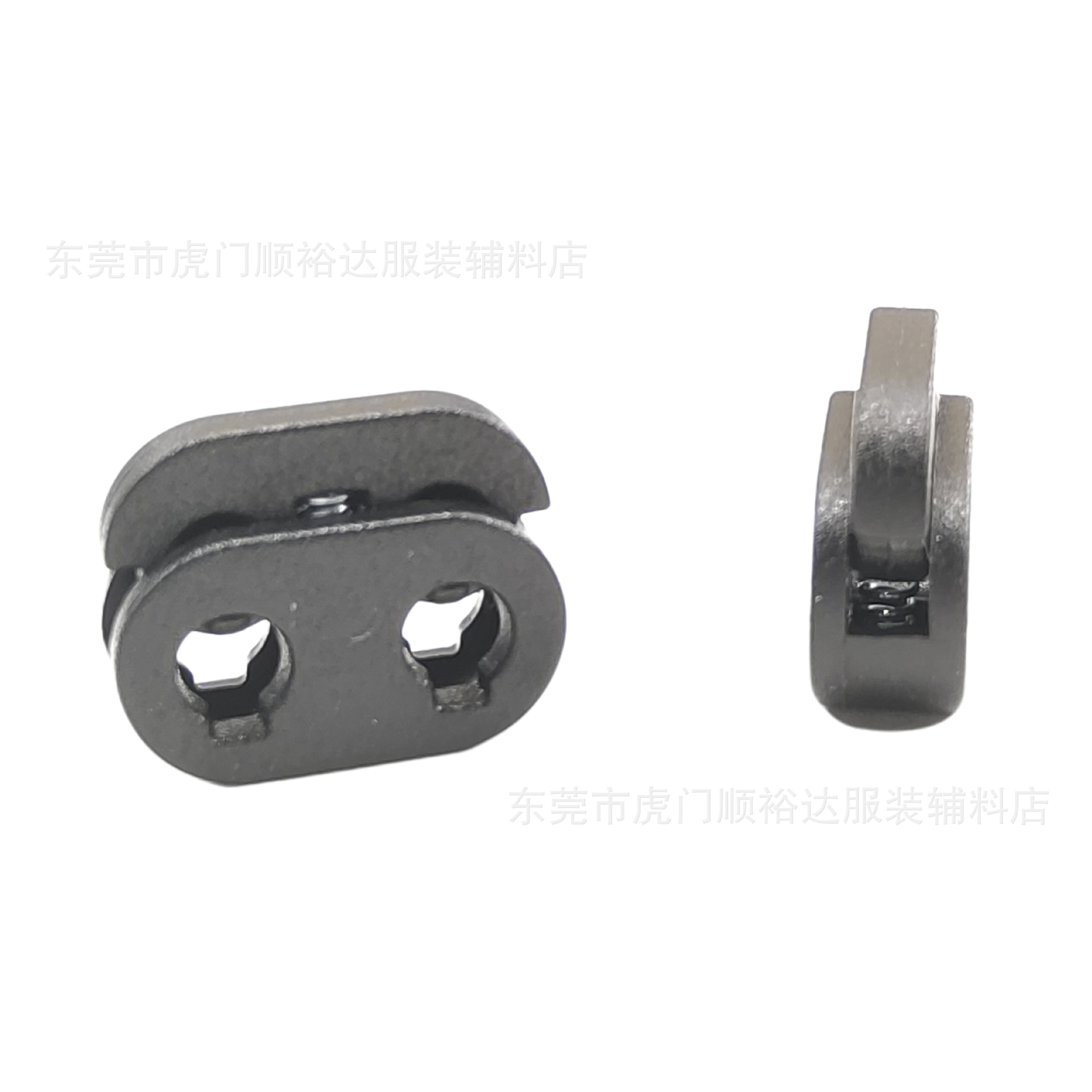 Double-Hole Pig Nose Buckle Elastic Rope Adjustment Button Outdoor Clothing Luggage Drawstring Landmine Buckle Flat Spring Rope Buckle