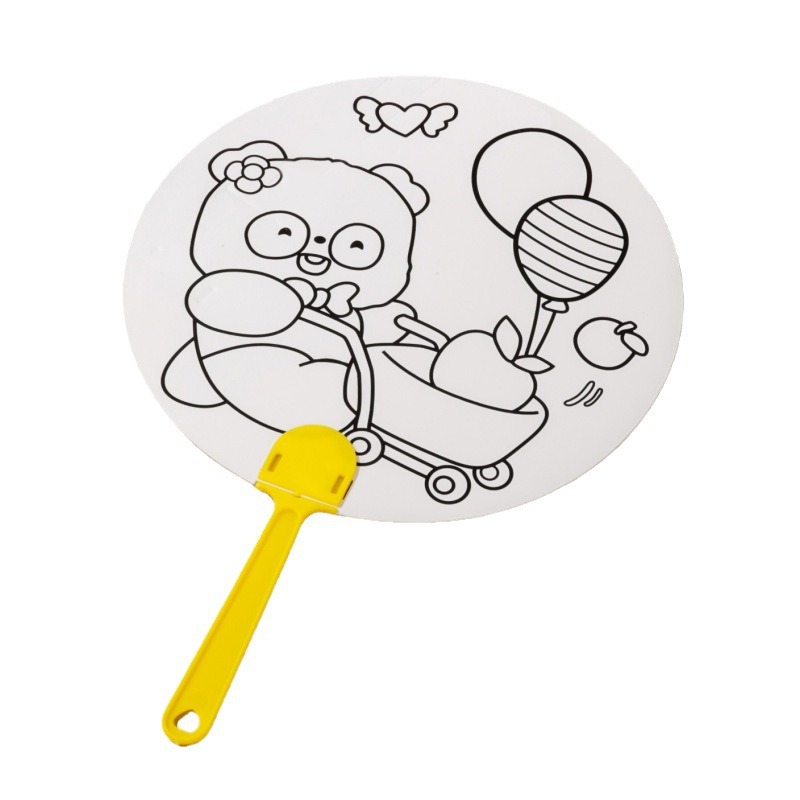 DIY graffiti fan painted fan kindergarten art graffiti handmade diy material blank painting hand painted fan