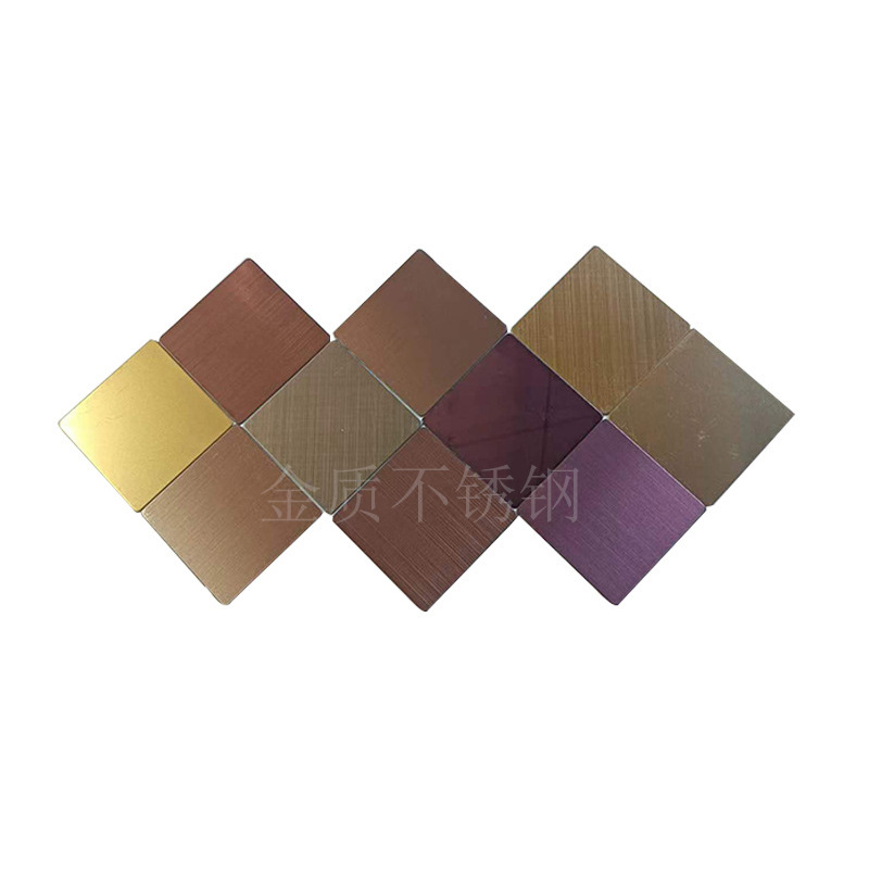 Sandblasted Stainless Steel Plate Brushed Mirror Finish Cross-Grain Stainless Steel Sand Rose Gold Black Titanium Gray Titanium Sapphire Blue Emerald Green