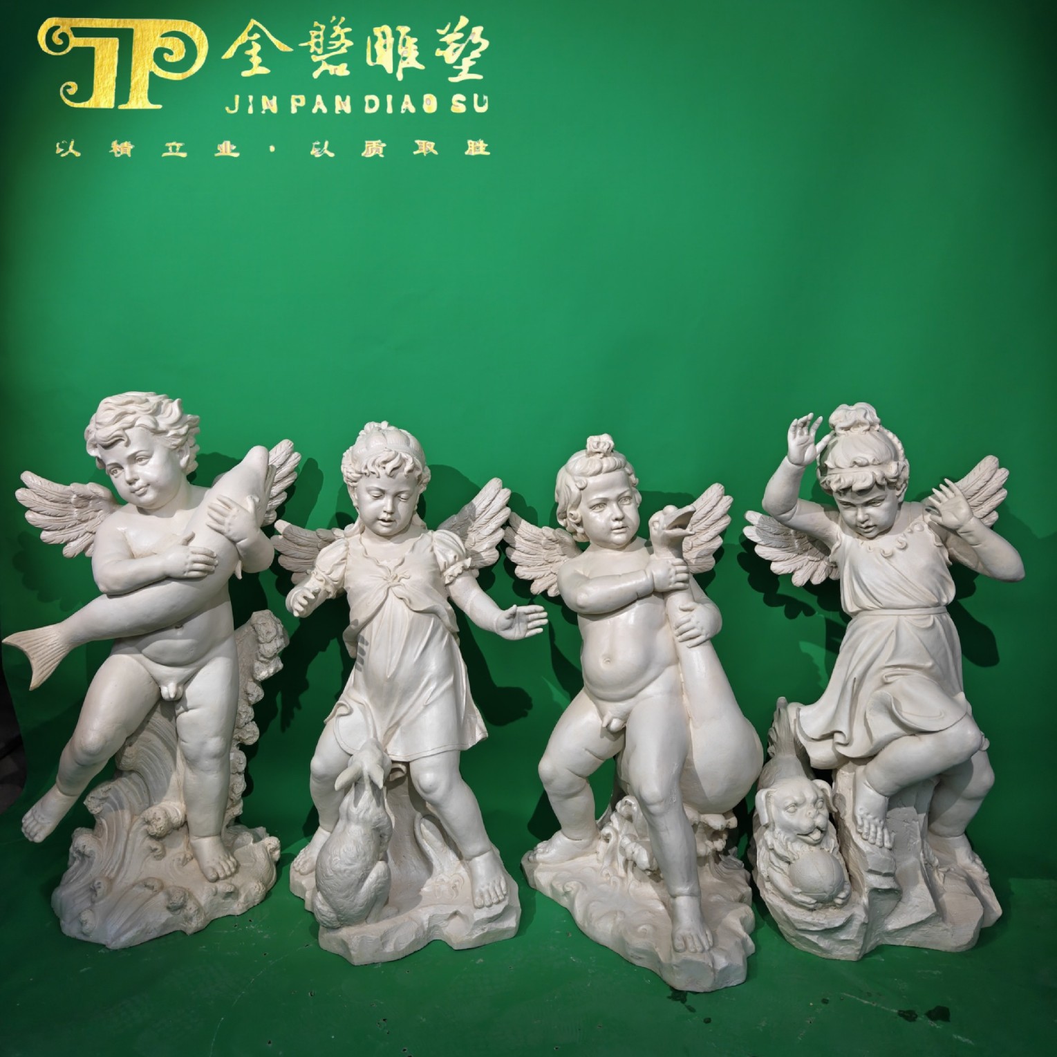 European Stone Sculpture Angel Large Western Character European Little Angel Statue Garden Sculpture Crafts Ornaments Retro