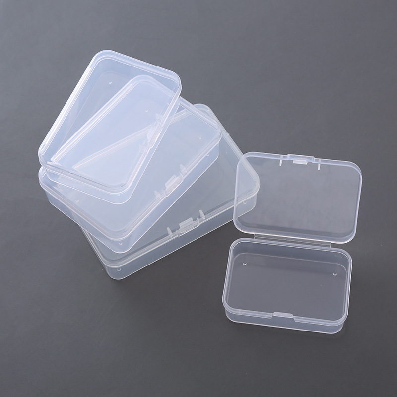 KH58 rectangular 6.5 storage box with drill new plastic box hairpin jewelry nail nail earrings flip desktop wholesale