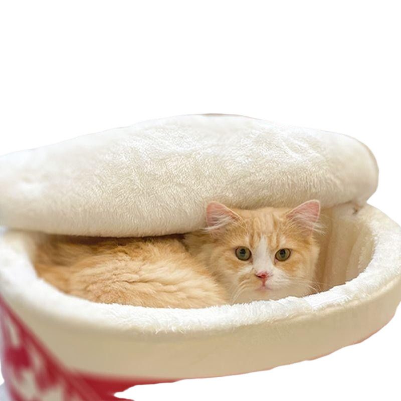 Internet Celebrity Instant Noodle Cat Nest Blue Cat Autumn and Winter Dog House Four-Season Warm Closed Cat Sleeping Pet Nest Free Shipping