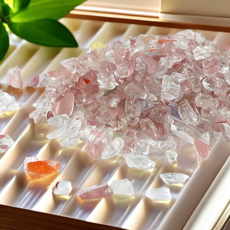 High-Temperature Hot-Melt Colored Crystal Glass Irregular Crushed Stone Resin Decoration Artwork High-Temperature Hot-Melt Glass