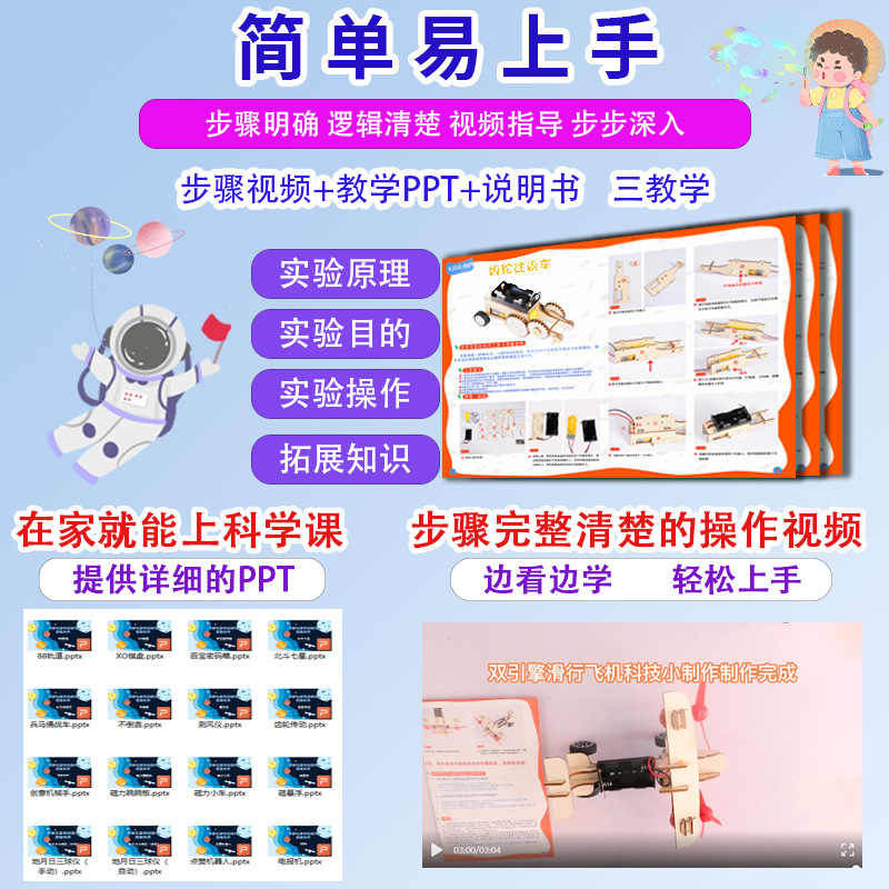 Back-To-School Gift Technology Trendy Educational Assembly Toys Science Experiment Set Kidsren's Toys 3--4Steam