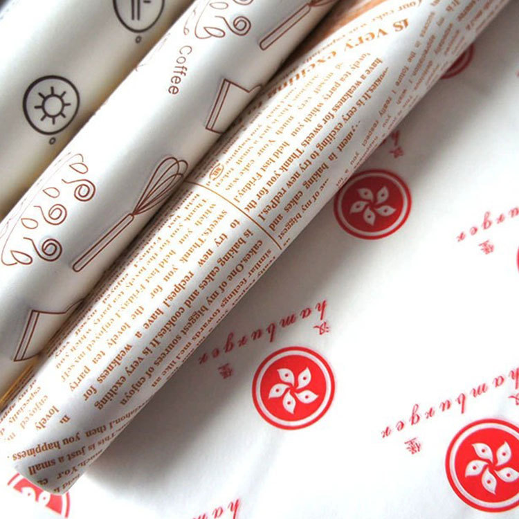 Custom hamburger paper sandwich wrapping paper printed logo chicken roll baking bread greaseproof paper coated paper custom