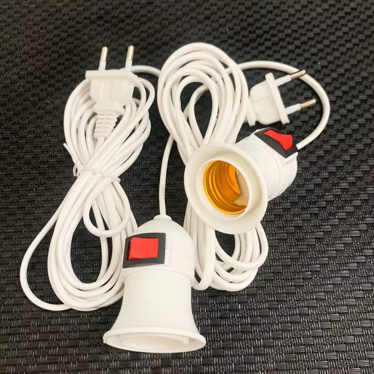 Foreign trade European gauge E27 screw with switch lamp cap with wire suspension 3/5/8/10 m power cord factory wholesale