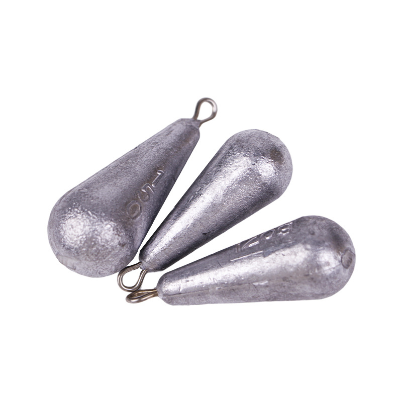 Wholesale Water Drop Lead Drop Fishing Gear Accessories with Ring Lead Drop Drop Shaped Hanging Ring with Ring Willow Leaf Lead Drop Water Drop Lead Drop