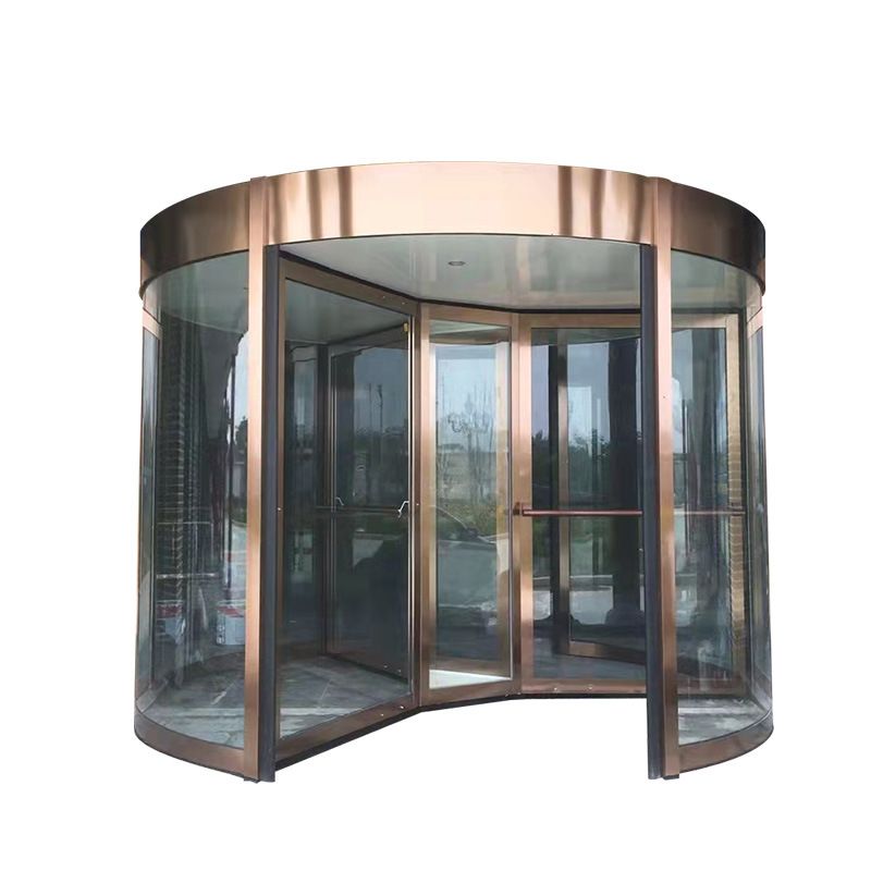 Automatic Sensor Rotary Door, Two-Wing Smart Glass Rotary Door, Stainless Steel Business Building Hotel Rotary Door