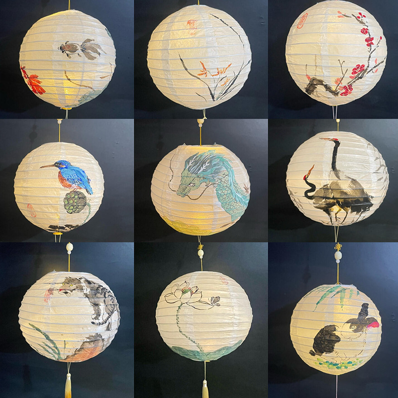 Чисто белые художественные DIY фонарики, детская граффити, ручная роспись, новогодние изделия, оптовая продажа