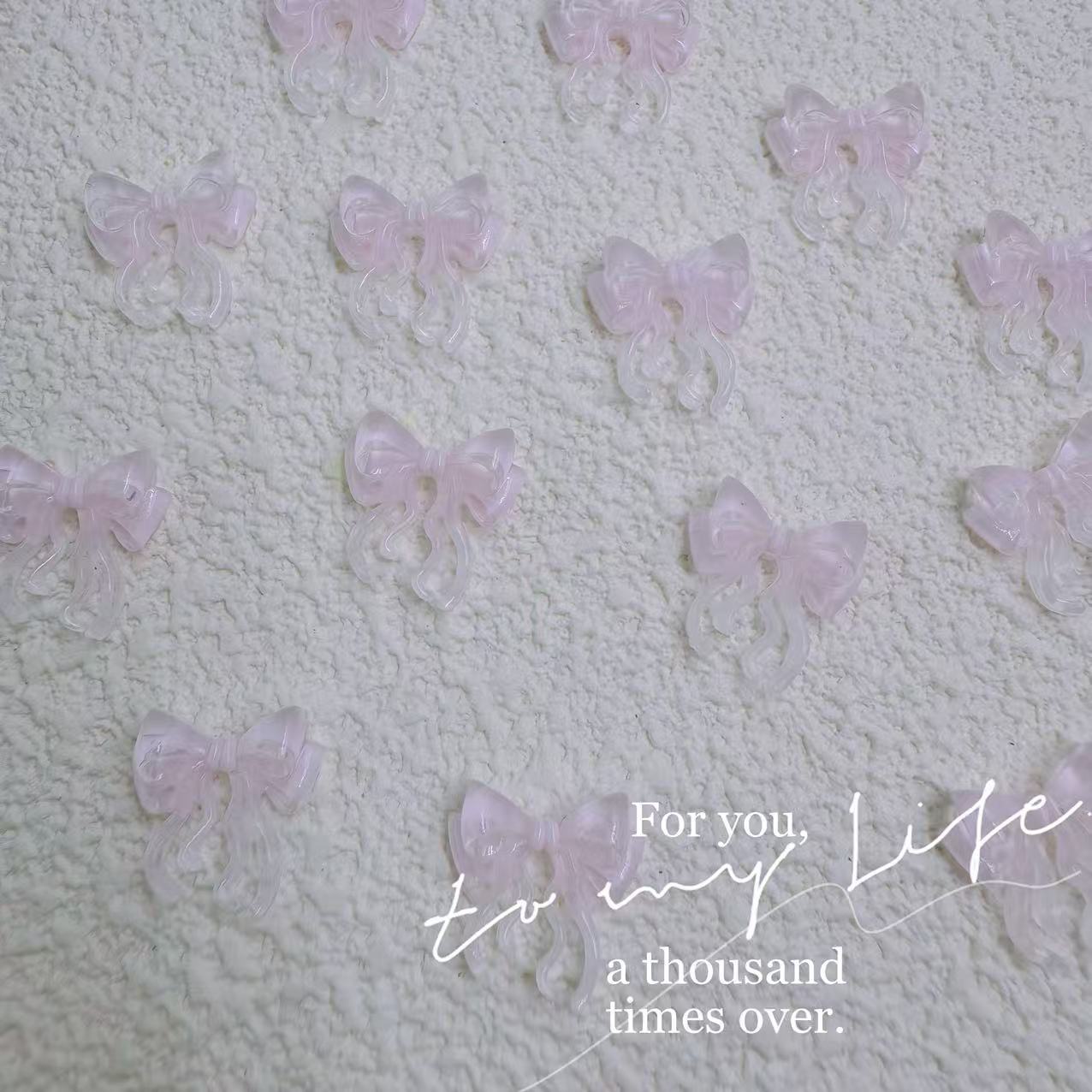 Factory Direct Sales Ice-Clear Bowknot Luminous DIY Hair Accessories Mobile Phone Case Nail Art Accessories Resin Accessories