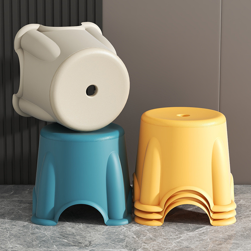 Children's Small Stool Extra Thick Plastic Bench Household Round Adult Non-Slip Shoe Changing Baby Bath Bedroom Chair Factory