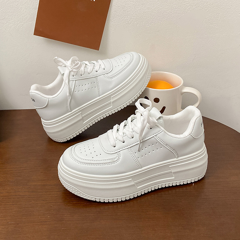Explosions Thick-soled White Shoes Women's Spring and Autumn Elevated 2025 New All-match Student Casual sneaker Niche Board Shoes
