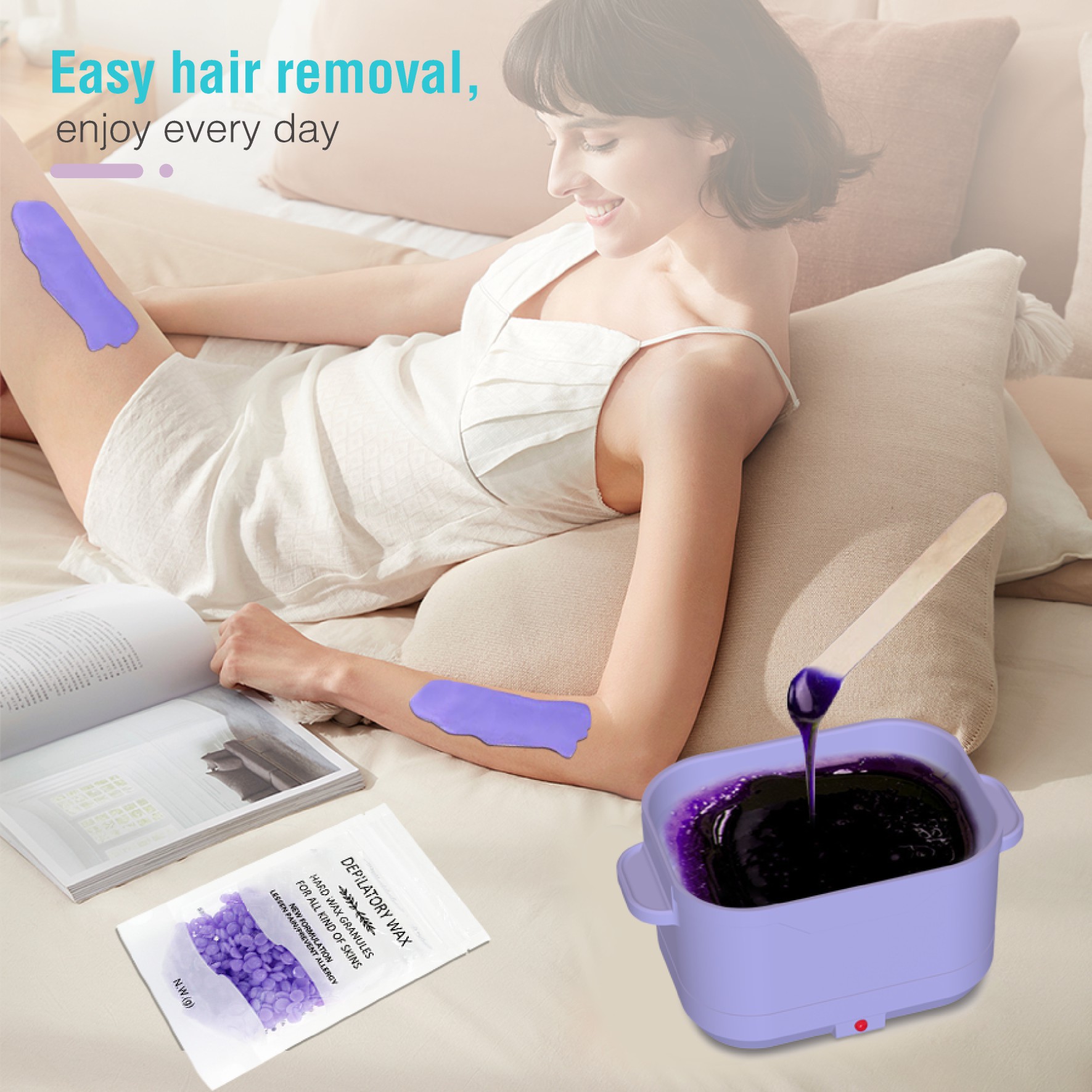 Cross-Border New Product Foldable Silicone Wax Pot Non-Stick Pot Easy to Clean Portable Personal Care Hair Removal Wax Machine