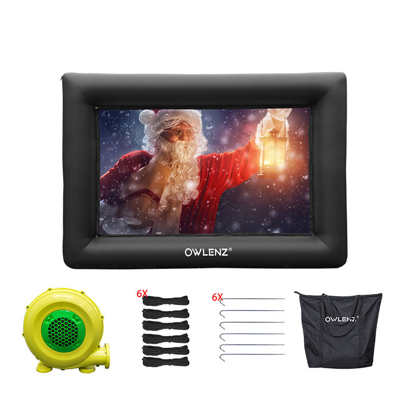 Inflatable Outdoor Curtain 16 Feet 16:9 Hd Projector Screen Easy to Store Outdoor Portable Projection Curtain