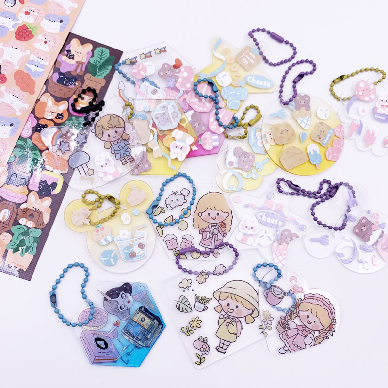 Glitter DIY goo Chuck acrylic Little Red Book B station shaking stall sound transparent goo plate wholesale key gradient color